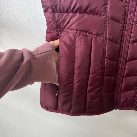 Athleta Vest Women S Red Burgundy InsulEight Stowable Goose Down Quilted Puffer - Picture 3 of 10